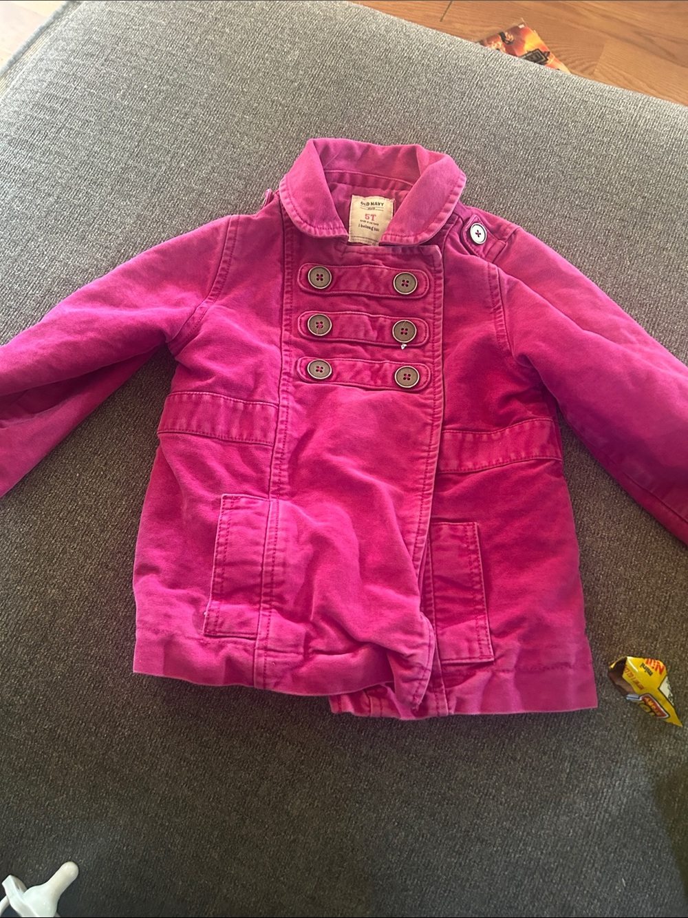 Old Navy Girls' Fuchsia Double-Breasted Pea Coat